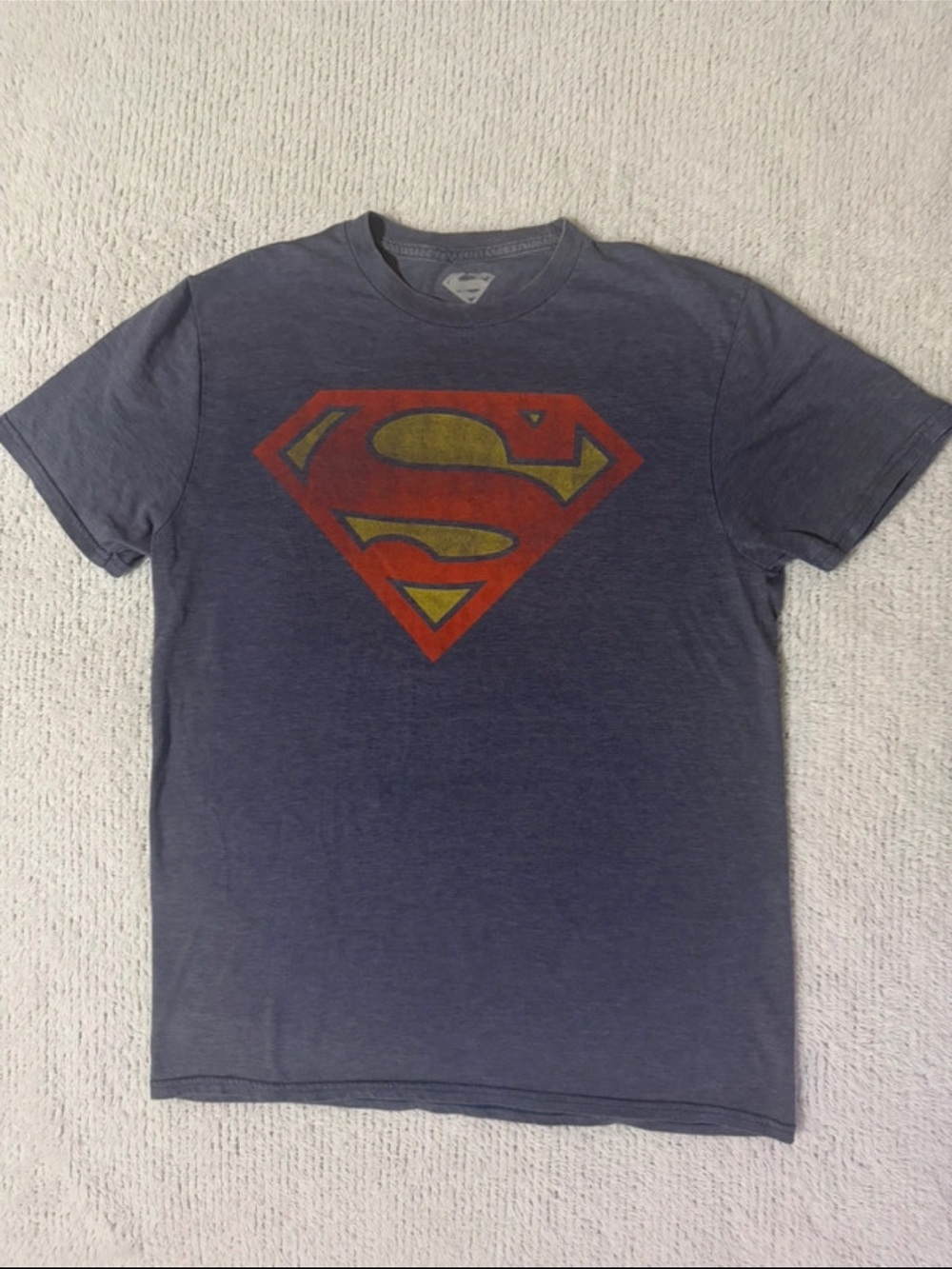 DC Navy Short Sleeve Tee with Superman Emblem